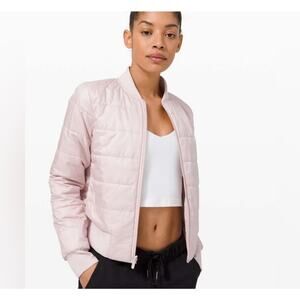 Lululemon Non Stop Reversible Quilted Bomber Jacket Light Pink 4